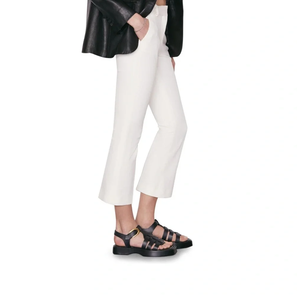 NEW Frame Le Crop Mini Bootcut Trousers Blanc Size 8